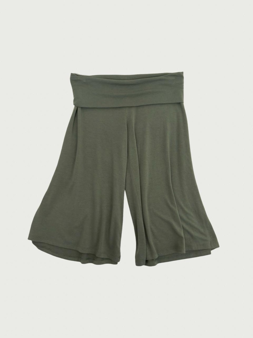 Fold Down Waist Flare Capri Leggings